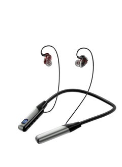Excefore Neckband Bluetooth Headphone, Wireless Earbuds in-Ear Noise Cancelling HiFi Stereo Clear Headsets, LED Screen Display, Waterproof, Built-in Microphone for Phone Call Music, Black  - Image 1