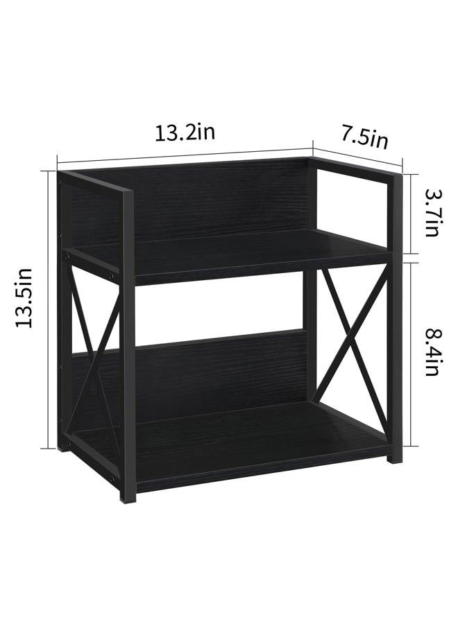 YINMIT Countertop Shelf Organizer,Coffee Bar Accessories,Spice Rack,Coffee Counter Shelf,2 Tier Coffee Organizer Station for Mugs,Cups,Cream,Syrup(Black, Medium) - Image 3