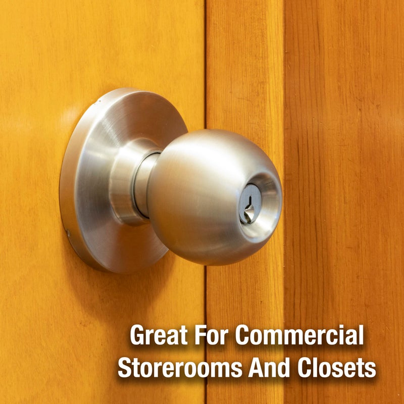 Master Lock BLC0232DKA4 Storeroom Cylindrical Ball Knob, Commercial Grade 2, Brushed Chrome Finish - Image 3