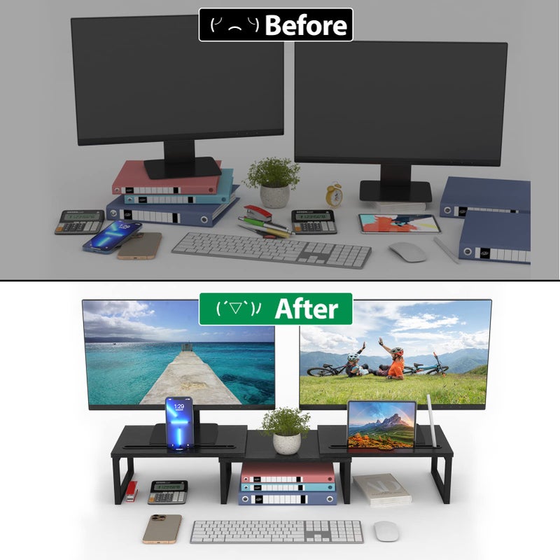 HORLIMER Monitor Stands Desktop Black - Image 2