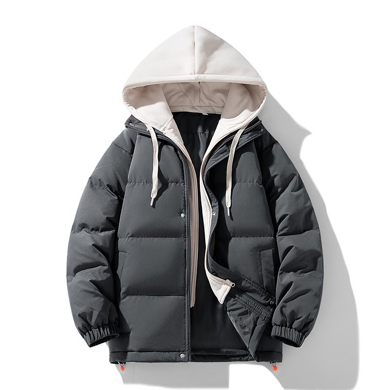 Cotton-Padded Coat Men'S Fake Two-Piece Coat Men'S Winter New Thick Warm Bread Coat Men'S Cotton-Padded Coat - Image 1
