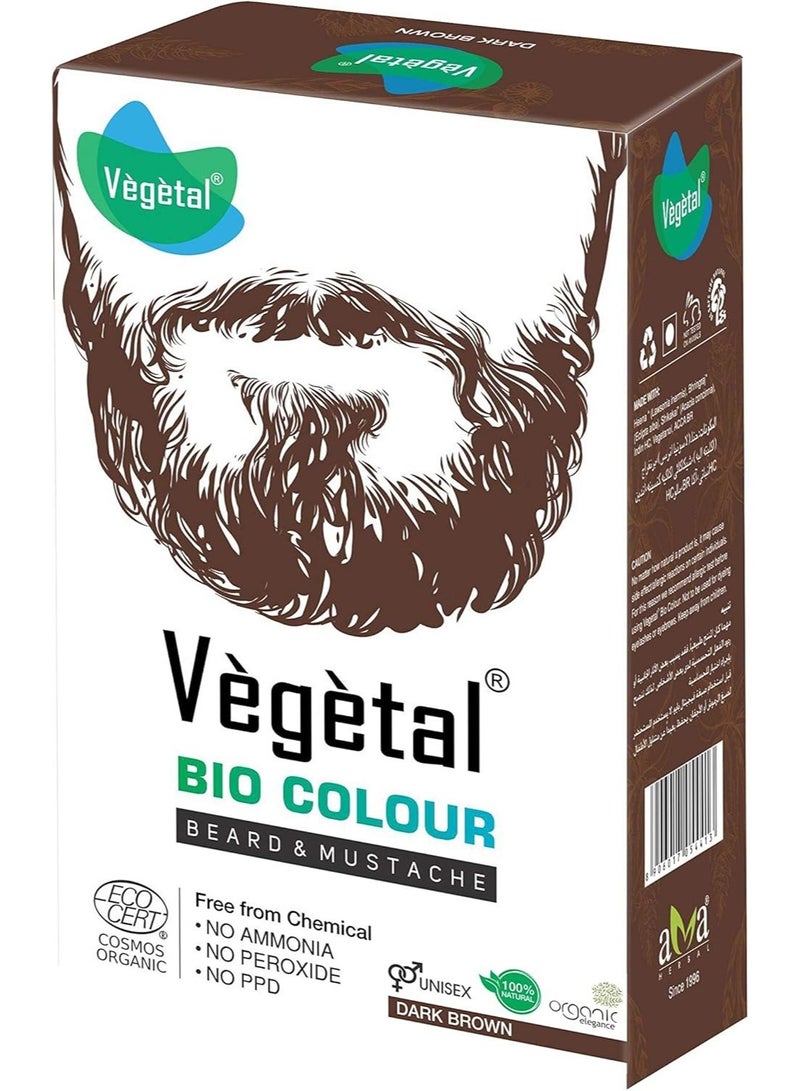 فيجيتال صبغة فيجيتال بيو كلر للحية والشارب - بني داكن - 100 غرام. صبغة شبه دائمة بمكونات طبيعية وآمنة 100%، خالية من المواد الكيميائية، تحفز نمو الشعر. - Image 1
