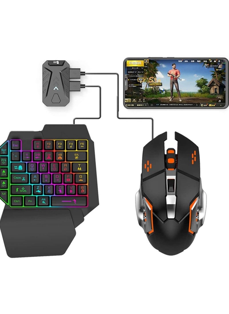 Generic - 4 In 1 Mobile Game Combo Pack (Mouse & Keyboard Converter, Single Handed Keyboard, Gaming Mouse) - Image 1