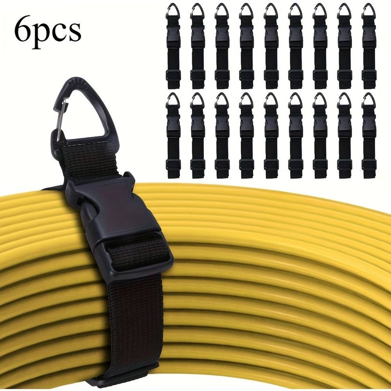 Cable Cord Organizer Set Of 6 With Triangular Clips Adjustable Heavy Duty Straps For Garage Workshop Storage Style6 - Image 1