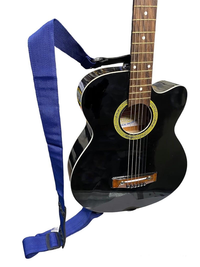 Flare Guitar Fully Adjustable Guitar belt/Guitar strap For All Acoustic,Electric & ukulele Blue Belt Strap - Image 2