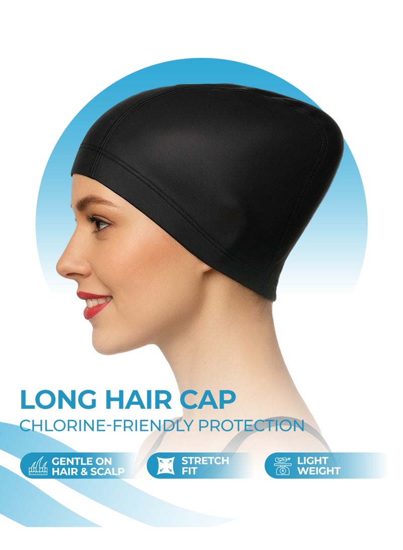 إيدي سبورتس قبعة السباحة EDDY للبالغين – للرجال والنساء، مناسب للشعر الطويل، خفيف الوزن من قماش مطلي بـ PU، مريح ومقاوم للماء، مثالي للمسبح، الشاطئ والتدريبات الرياضية - Image 5