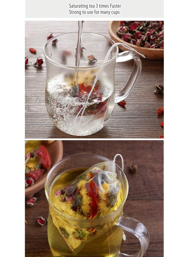 Insiswiner 50 Pcs Tea Filter Bags Disposable Tea Bags for Loose Tea Herb Spice Empty Mesh Small Drawstring Seal Infuser Strainer Diy Bath Tea Bags Sachets (2.36x3.1inch) - Image 3