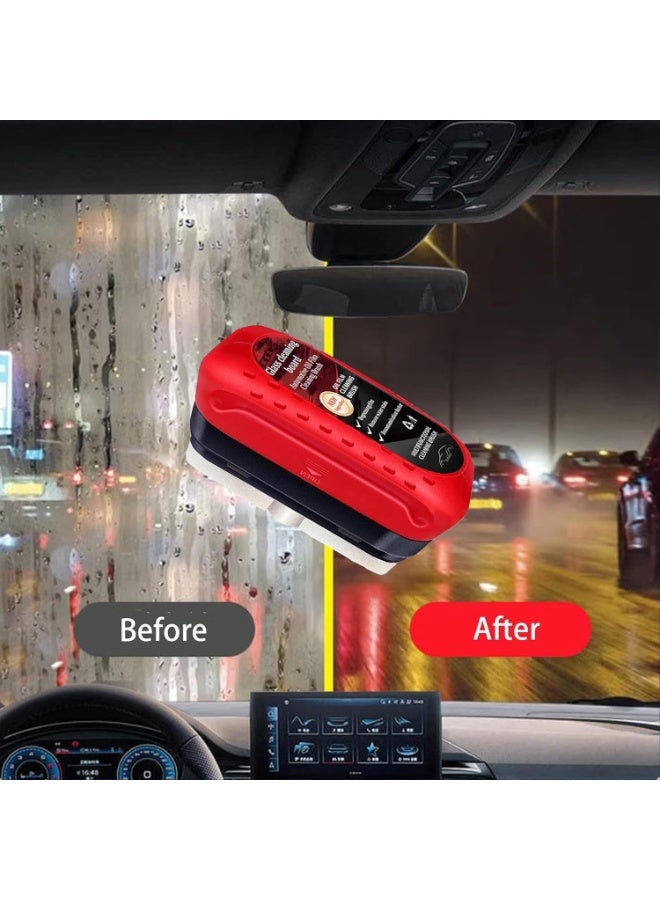 4-Piece Car Windshield Oil Membrane Cleaning Brush - Front Car Oil Membrane Cleaner, Car Oil Membrane Cleaning Brush, Strong Windshield Remover that Prevents Rain and Fog, Cleaning Brush (4 Pieces) - Image 2