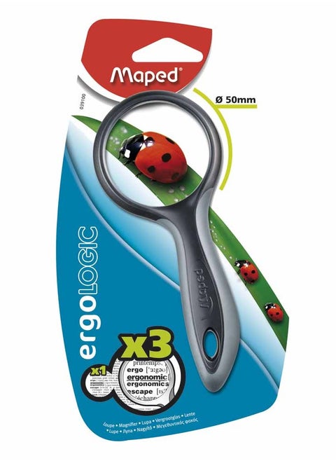 50mm Round Magnifying Glass With Handle Assorted Colour