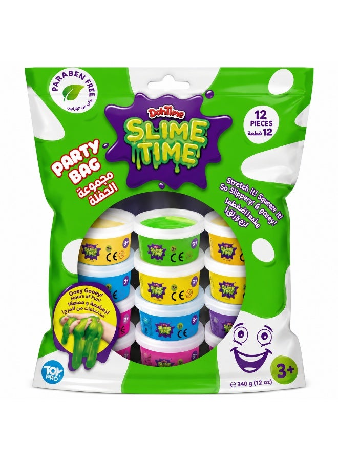 DohTime Toy Pro DohTime Slime Time Party Bag Multicolour 28.3g Set of 12 - Image 1