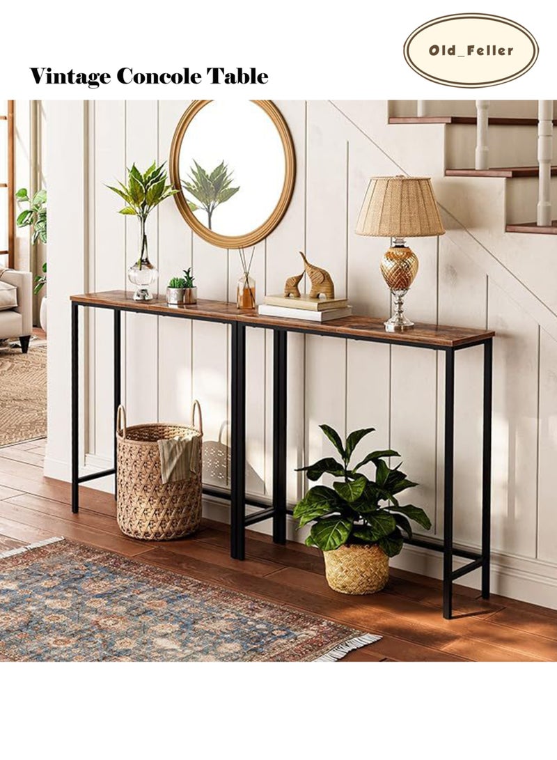 Old_Feller Extended Console Table Vintage Table Simple Sofa Table Home Coffee Corner Display Entryway Table for Couch Hallway Entrance Living Room - Image 1