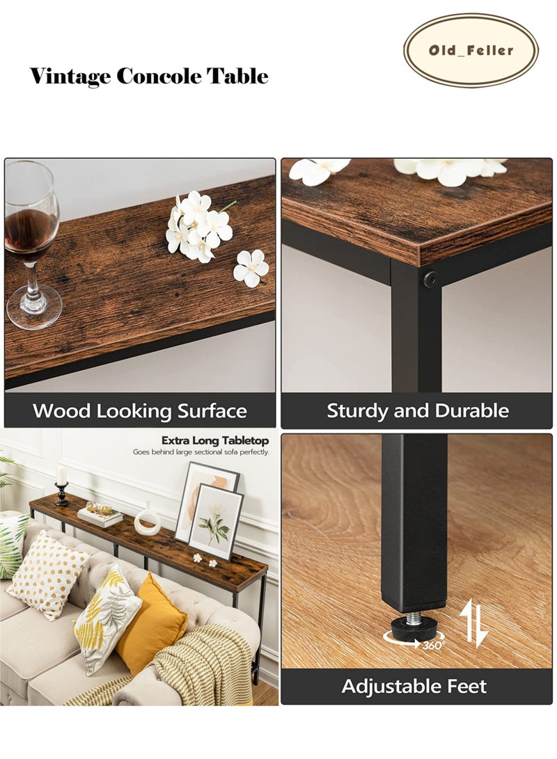 Old_Feller Extended Console Table Vintage Table Simple Sofa Table Home Coffee Corner Display Entryway Table for Couch Hallway Entrance Living Room - Image 4