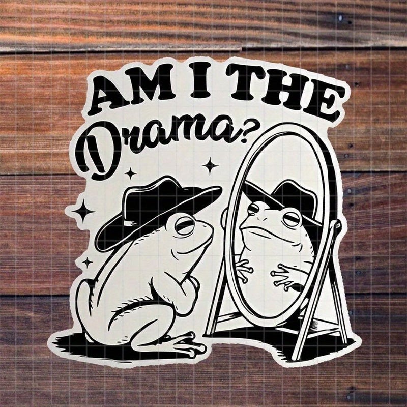 Polychrome 3 Inch Funny Frog Vinyl Sticker for Meme Lovers Drama Queen - Image 1