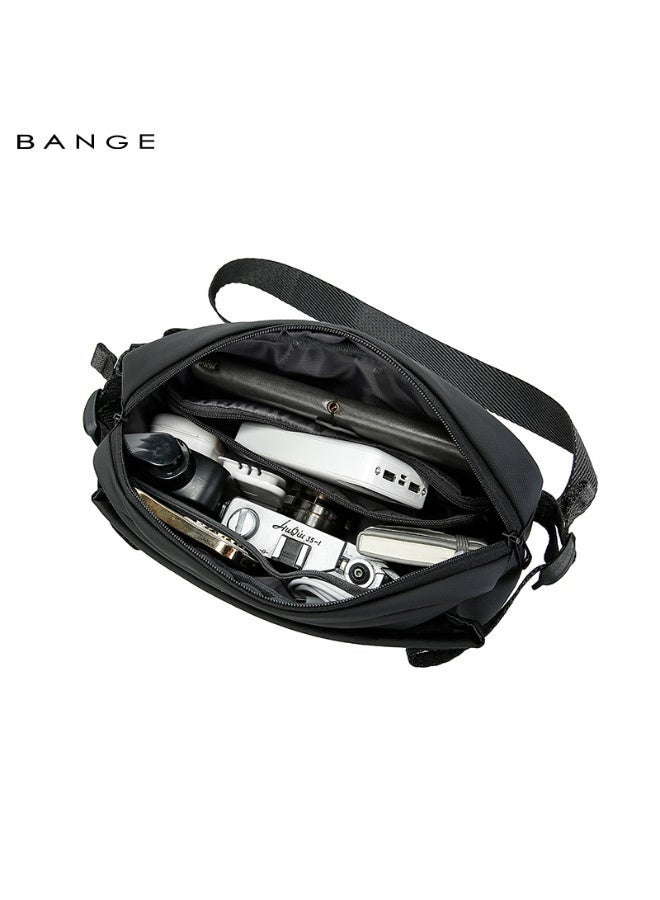 BANGE New Daily Unisex Wholesale Lightweight Waterproof Custom Men Crossbody Messenger Bag 7837 Black - Image 3