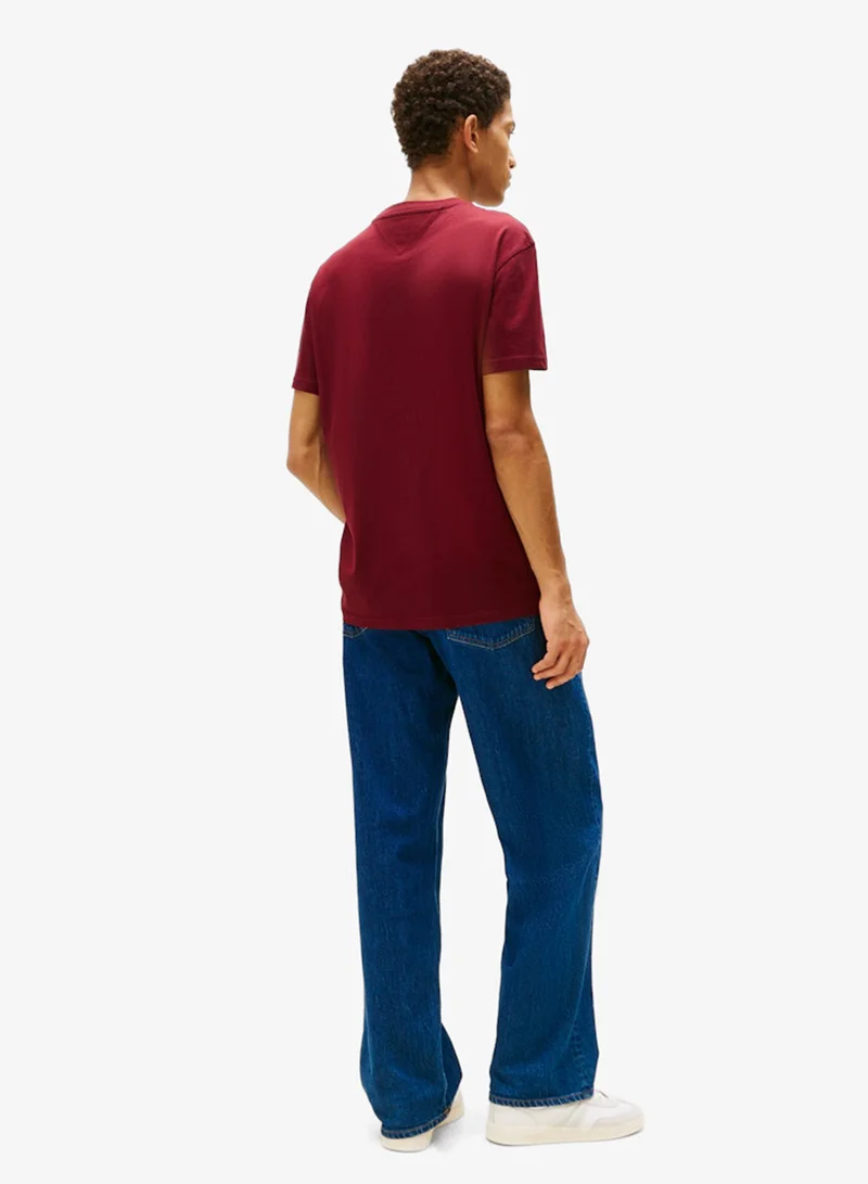 تومي جينز تيشيرت بياقة دائرية مزين بشعار العلامة التجارية