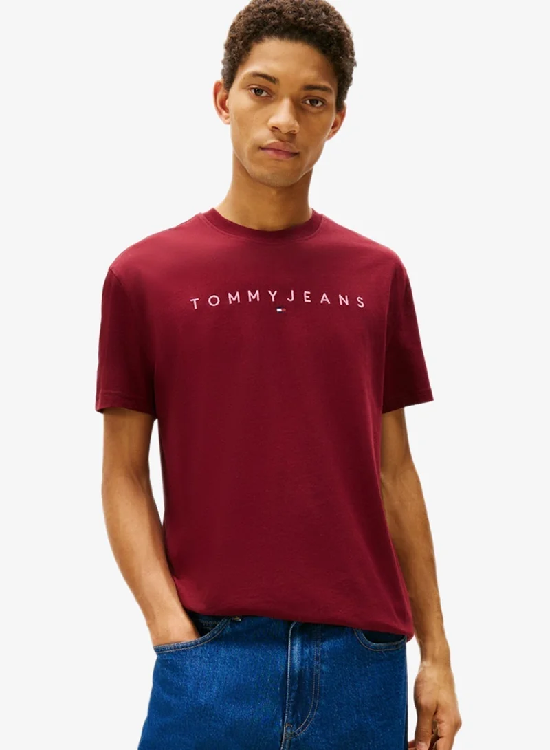 TOMMY JEANS Linear Logo Embroidery Jersey T-Shirt