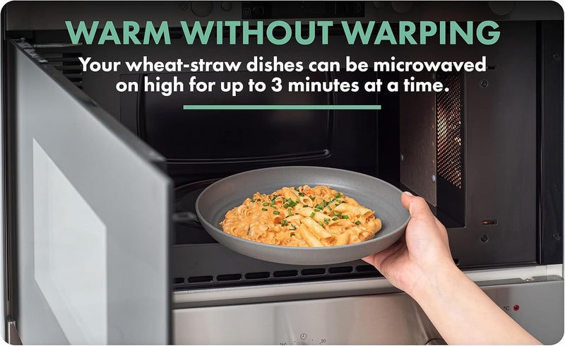 FOODLE FOODLE Large Wheat Straw Plates Set  BPA Free  Safety Tested  Dishwasher  Microwave Safe  Reusable  Unbreakable  Perfect for Camping Picnic Camper RV  Outdoor  8pcs - Image 5