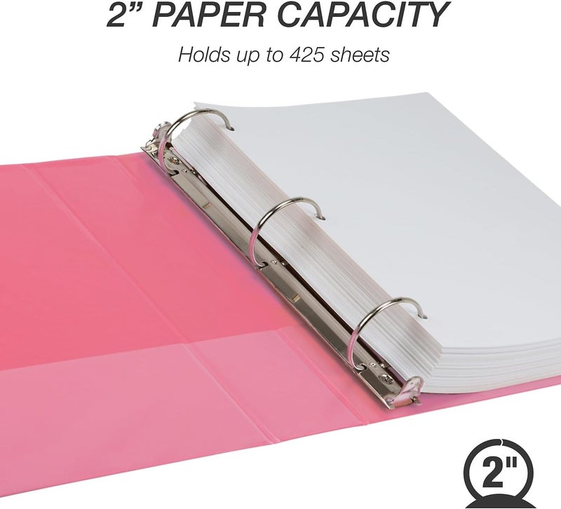 Samsill Samsill U86676 Fashion View Binder Round Ring 11 x 812 2Inch Capacity Berry 2Pack  - Image 4
