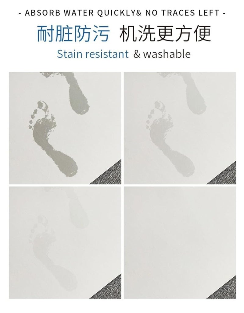 JOLYMIT DShape Bathroom Mat for Kitchen Living Room Quickly Drying Bathroom Mat Rubber Non Slip Mat Washable Bath Mats for Bathroom Accessories Gray 1 Pcs - Image 4