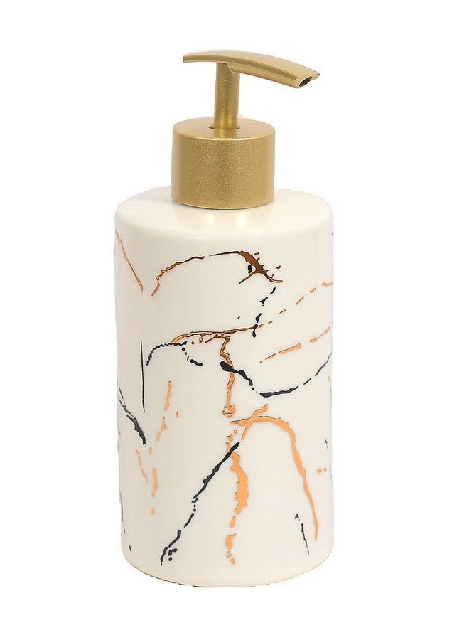 Modern Style Ceramic Liquid Soap Dispenser for Bathroom & Kitchen (250 ml) White