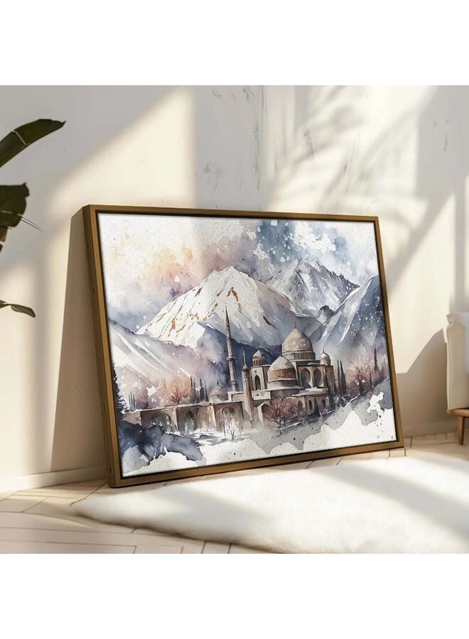 Home Gallery Mosque Abstract Geometric Hand Painted Framed Wall Art - Image 1