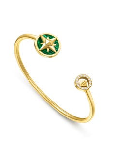 Lucky Star Bangle for Women Gold Plating with MalachitePEJLG0002001
