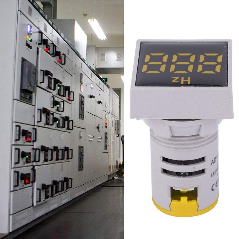 Yellow Digital Frequency Meter 20 75Hz AC Frequency Indicator Circuit Tester For Electrical Panel Industrial Power Measurement - Image 3