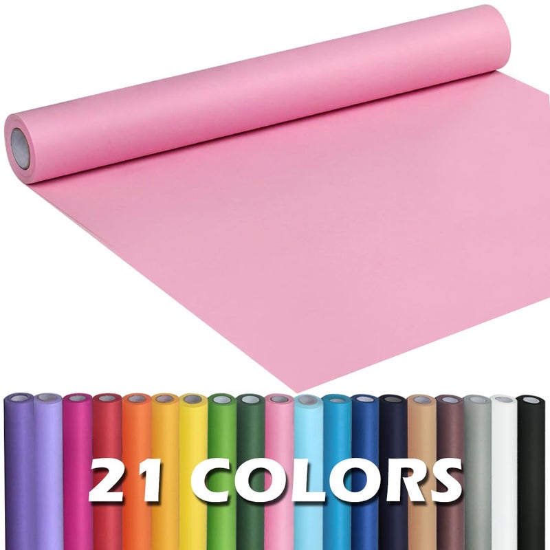 PH PERKHOMY PerkHomy Light Pink Kraft Paper Roll 17.5" x 960" (80') for Gift Wrapping Bouquet Flower Art Painting Craft Writing Packaging Shipping 80GSM 55LB (Light Pink, 17.5" x 80') - Image 1