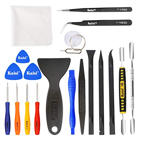 Kaisi Professional Electronics Opening Pry Tool Repair Kit with Metal Spudger Non-Abrasive Nylon Spudgers and Anti-Static Tweezers for Cellphone iPhone Laptops Tablets and More, 20 Piece - Image 1