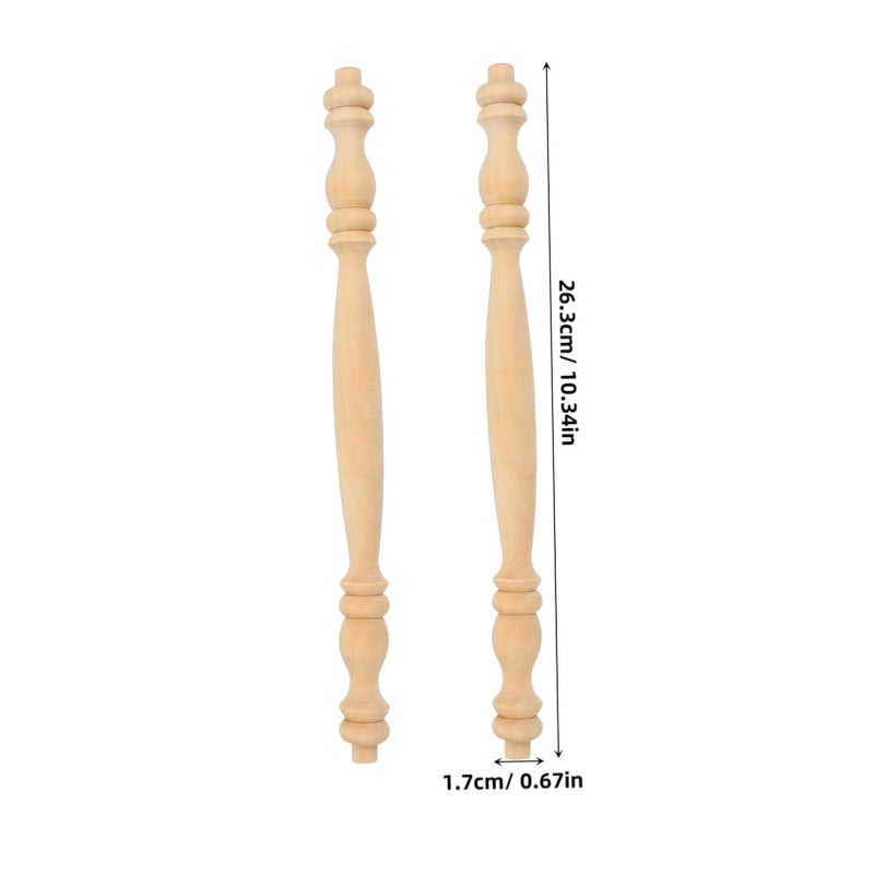 Unfinished Wood Spindles Balusters 2 Pack 7 Inch For Furniture Staircase Home Decor - Image 2