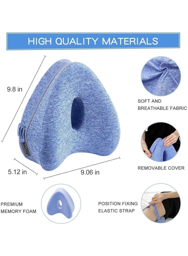 Knee Pillow Side Sleeper Leg Pillow Knee Pillow Side Knees Folder Leg Pads for Side Sleepers Orthopaedic Memory Foam Pillow Side Sleeper Support Legs Knee Back for Sciatica, Back, and Hip Pain Relie  - Image 4