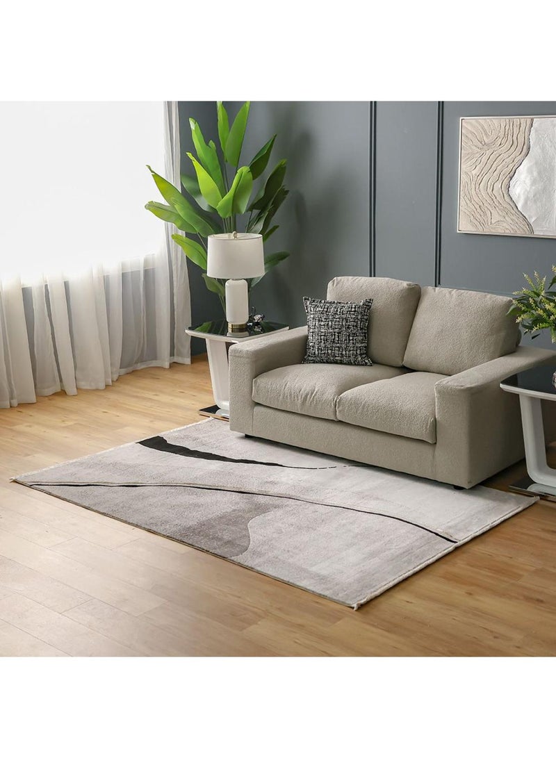DANUBE HOME Galleria Modern Abstract Patterned Rug  Polypropylene + Polyester Area Rug L340xW240cm - Grey/Black - Image 4