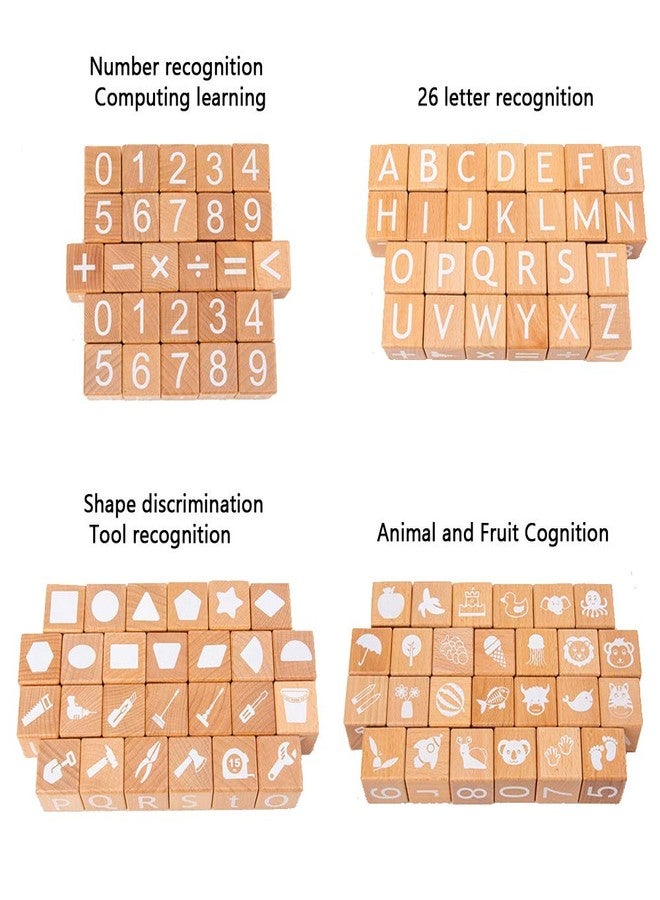 ANWoRLeT Wooden Blocks,28 ABC Building Blocks,Wooden Alphabet Baby Blocks,Counting & Building Block Set,Blocks Toys for 3+ Year Old,1.18inch,Gifts - Image 2