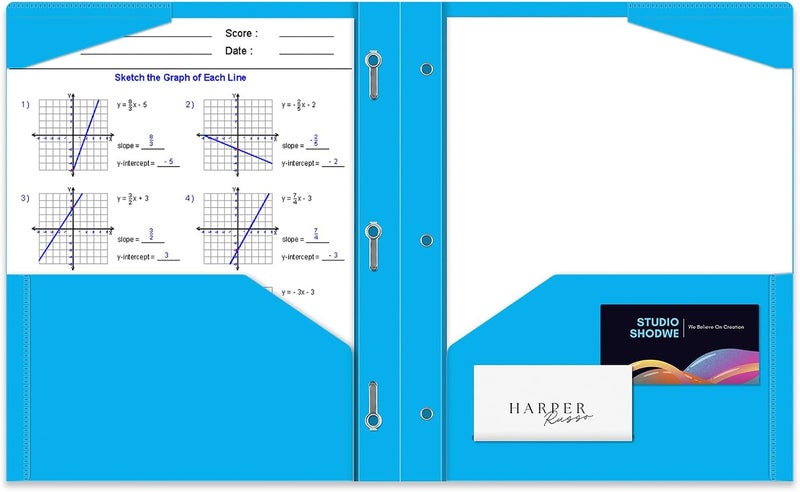 BAOFALI 12 Pack A4 Pocket Plastic Folder 2 Pockets and 3 Prongs 2 Card Slots, Durable, Tear-Resistant Heavy Duty Pocket Folders with Prongs, Colored Prong Folders for Schoolwork & Officer - Image 2
