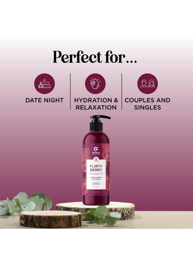 Maple Holistics Berry Sensual Massage Oil for Couples - Fun and Fruity Full Body Massage Oil for Date Night with Smooth Gliding Coconut and Sweet Almond Oil with Tempting Berry Scent - Non GMO Gluten Free and Vegan - Image 2