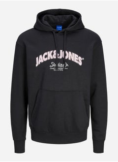 Logo Print Hoodie with Front Pocket