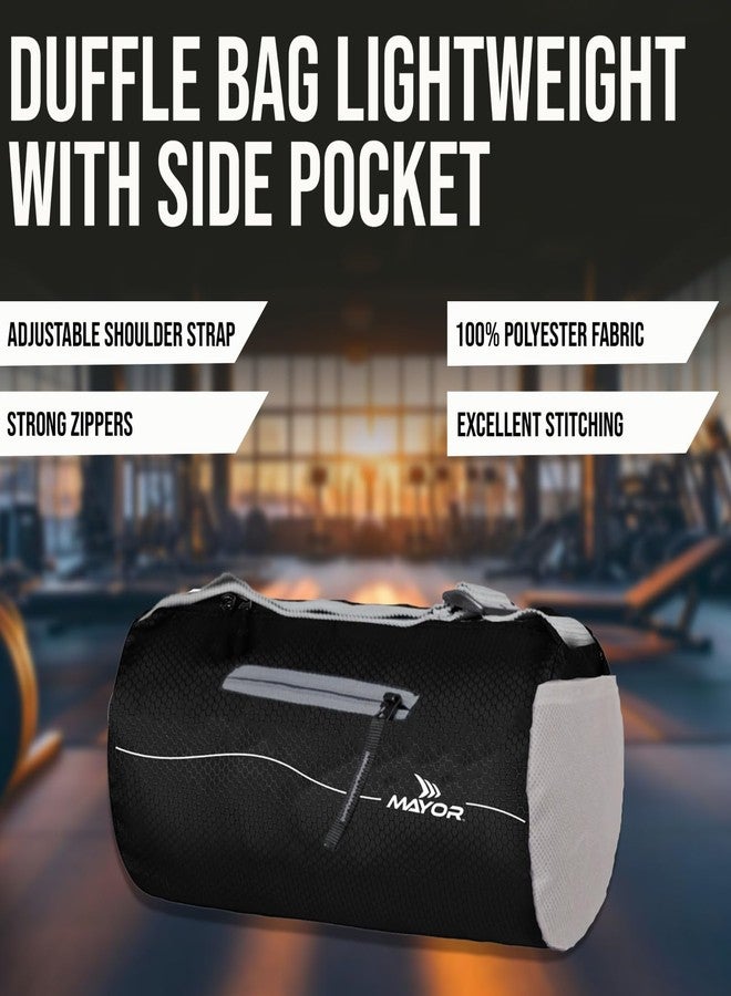 Mayor Prime Gym Bag | Fitness Bag | Duffle Gym Bag | Sports Kit Bag, with Adjustable Shoulder Strap & Side Pocket for Men & Women (Grey) - Image 4