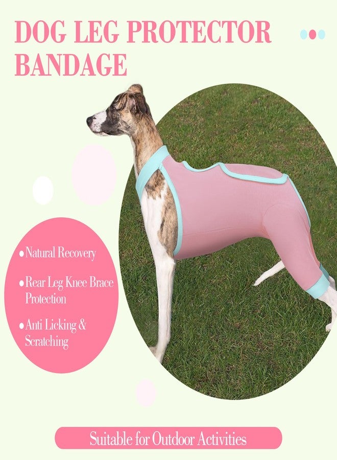 ROZKITCH Dog Surgery Leg Sleeve Rear Legs, Male Female Pet Prevent Licking Wound Elbow Knee Protector, Dog Recovery Suit Cone Collar Alternative Pants Shirt for Wound Heal Wrap Pink M - Image 4