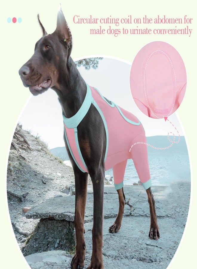 ROZKITCH Dog Surgery Leg Sleeve Rear Legs, Male Female Pet Prevent Licking Wound Elbow Knee Protector, Dog Recovery Suit Cone Collar Alternative Pants Shirt for Wound Heal Wrap Pink M - Image 5