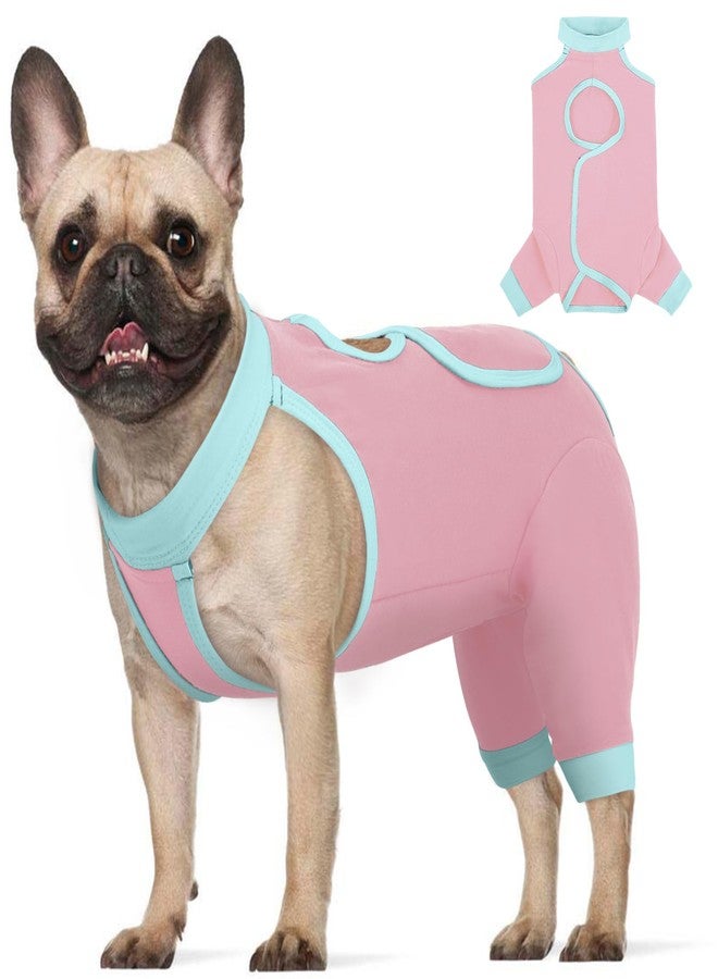 ROZKITCH Dog Surgery Leg Sleeve Rear Legs, Male Female Pet Prevent Licking Wound Elbow Knee Protector, Dog Recovery Suit Cone Collar Alternative Pants Shirt for Wound Heal Wrap Pink M - Image 1