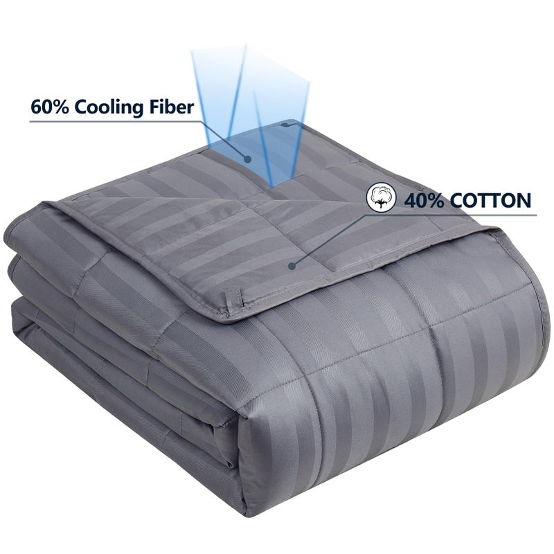 anfie Weighted Blanket Queen/King Size (80"x87" 20lbs),Ultra Soft and Cozy Cooling Weighted Blanket for Adult,Heavy Blanket with Machine Washable Soft Blanket, Stripe Grey - Image 2