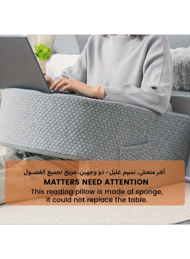 تكستيد 1 قطعة وسادة قراءة للألعاب، وسادة ذراع كبيرة جدًا للكبار، وسادة راحة للسرير للقراءة والعمل، مع غطاء قابل للإزالة والغسيل - Image 2