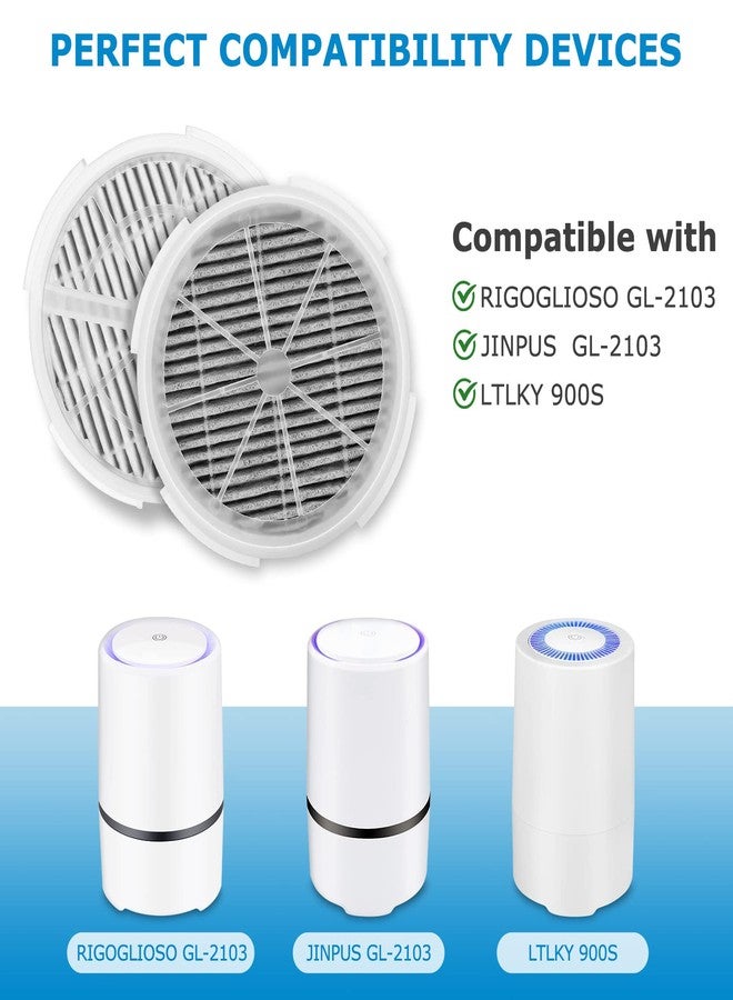 إيزينجو فلتر بديل GL2103 لأجهزة تنقية الهواء RIGOGLIOSO GL2103 و JINPUS GL-2103 و LTLKY 900S، فلاتر HEPA 2 في 1 وفلاتر الكربون النشط (عبوة من 3 قطع) - Image 2