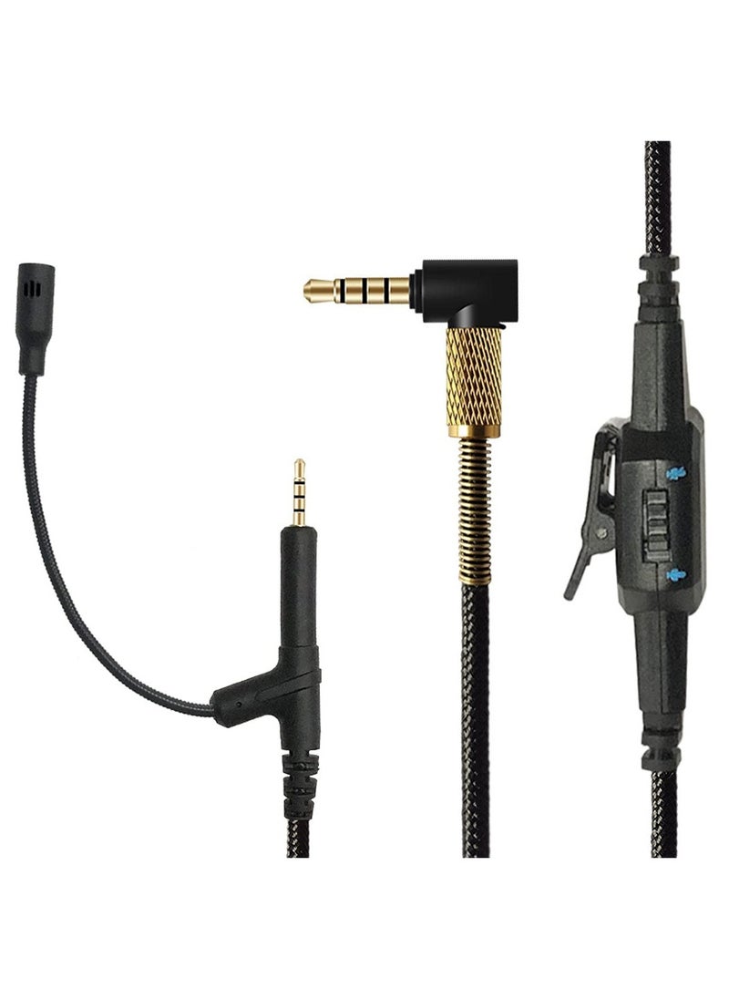XICEN Replacement Microphone Cable Compatible with Boss QC35 II, QC35, QC25, QuietComfort 25/35 700 OE2 Headphones, Compatible with Playstation PS4 Xbox One Controller, PC Laptop Tablet Smartphone  - Image 1