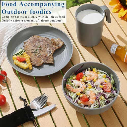 ReaNea Camping Utensils, Reanea Camping Mess Kit for Travel, Camping, Picnic, Outdoor, Camping Gear Include Knife, Spoon, Fork Cutlery Set, Cup, Bowl, Plate, Camping Essentials for 1 - Image 5