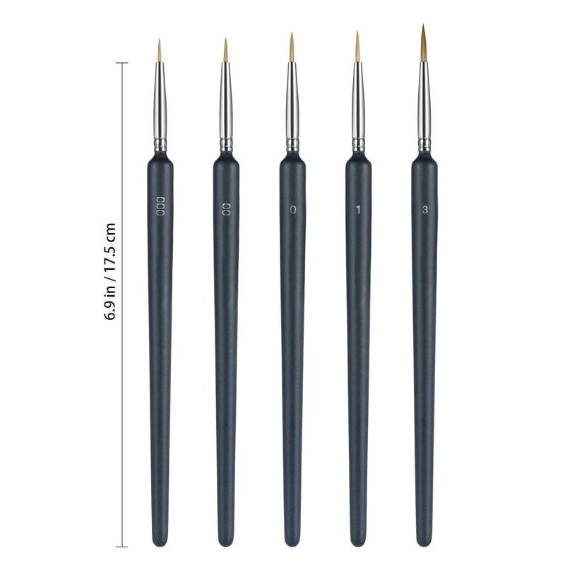 ZUBAT ZUBAT 6 Pcs Painting Brushes Set for Fine DetailingProfessional Fine Tip Paint Brush SetThin Paint Brush and Miniature Brush Set for Detailing PaintingDetailing Acrylic Oil Watercolor Gouache  - Image 4