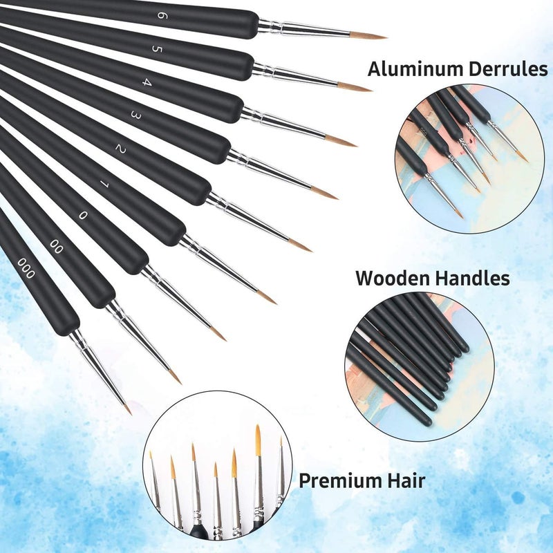 ZUBAT ZUBAT 6 Pcs Painting Brushes Set for Fine DetailingProfessional Fine Tip Paint Brush SetThin Paint Brush and Miniature Brush Set for Detailing PaintingDetailing Acrylic Oil Watercolor Gouache  - Image 5
