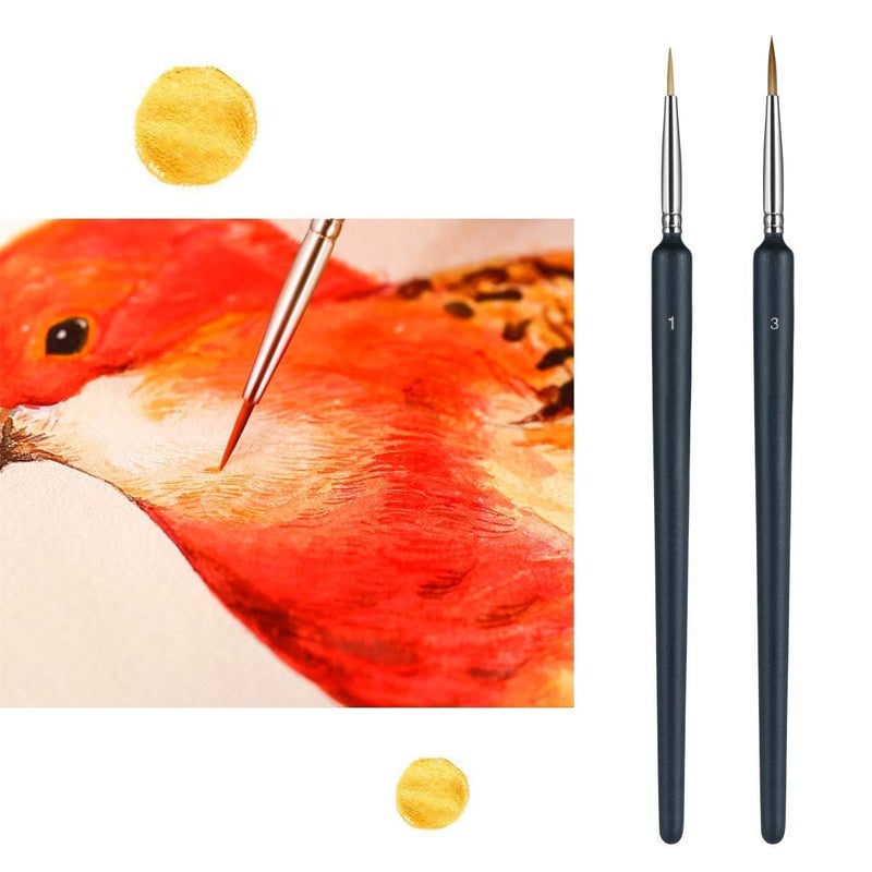 ZUBAT ZUBAT 6 Pcs Painting Brushes Set for Fine DetailingProfessional Fine Tip Paint Brush SetThin Paint Brush and Miniature Brush Set for Detailing PaintingDetailing Acrylic Oil Watercolor Gouache  - Image 2