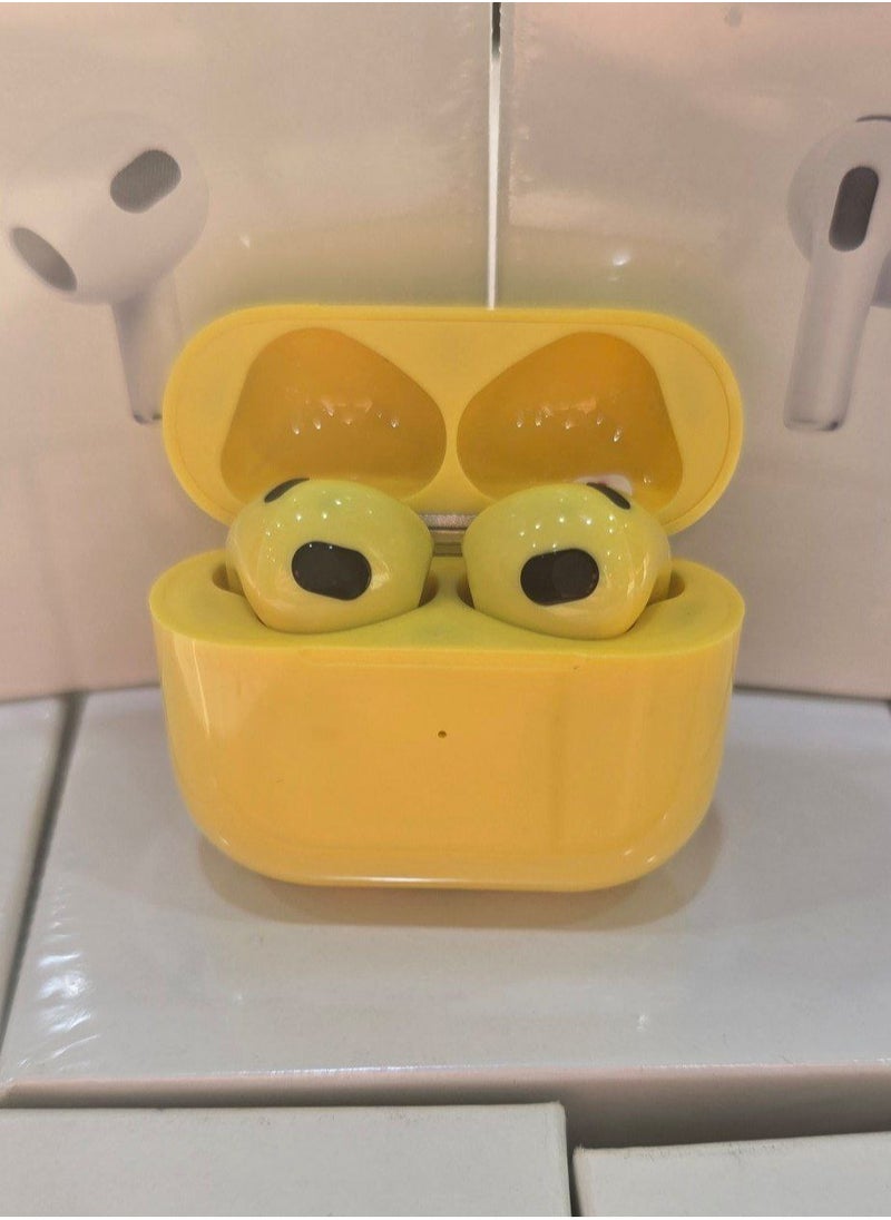 CATANES - 3rd Generation True Wireless Earphones Sport Bluetooth Noise Cancellation TWS Earbuds Compatible with All iPhone and Android Smartphones Yellow - Image 1