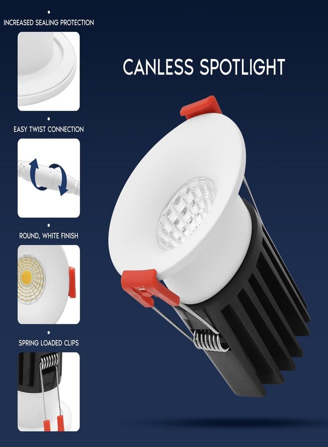LUXRITE 1 Inch LED Recessed Canless Regressed Light with J-Box, 5CCT Selectable (2700K/3000K/3500K/4000K/5000K), 9W 800 Lumens, Dimmable Spotlight, IC Rated, Wet Rated, ETL Listed - Image 3